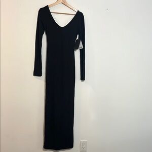 KNT by Koua and T Elegant Black Long Sleeve Dress